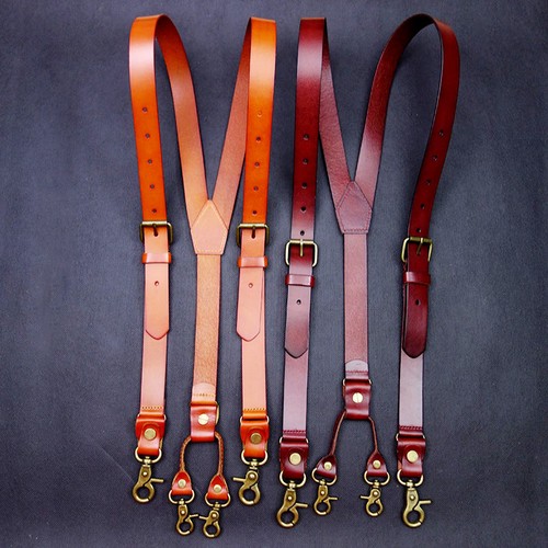 Leather men braces retro - men's,