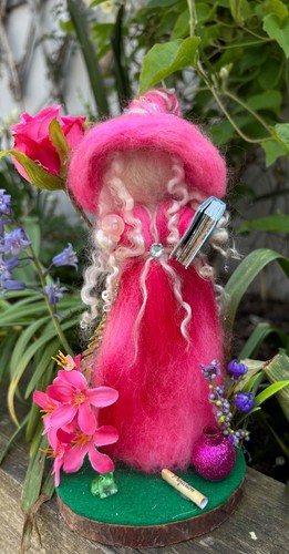 Pretty needle felted - , witch