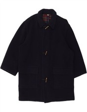 VINTAGE Mens Loose Fit Duffle Coat IT 48 Medium Navy Blue Wool AQ09