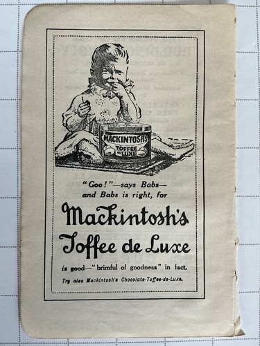 Macintosh toffees 1921 - toffees,