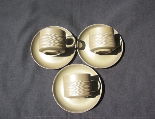 Three denby chevron cups - three,