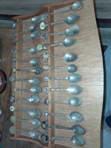 Vintage spoons oon wooden - vintage, rack