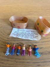 Vintage Set of 6 Handmade Guatemalan Worry Dolls/people in Original Box 