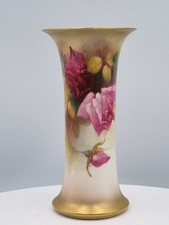 Royal Worcester antique Hadley Roses vase 15cm 6" tall dd 1919