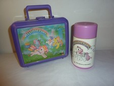 Vintage 1990 Hasbro Aladdin My Little Pony Purple Lunch Box W/ Thermos