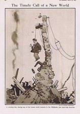 W. HEATH ROBINSON Wireless fan During West Midlands Tremor - Antique Print 1924