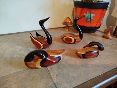 Handcrafted wooden duck - duck, swan