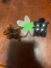 Floral Hair Claw Clips Set - Pack of 3