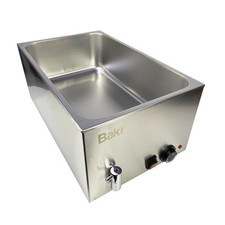 Electric Bain Marie Wet Heat Catering Food Warmer w/Drain Tap