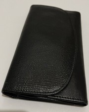 DEBENHAMS BUTTERY SOFT BLACK LEATHER LARGE FLAP CARRYALL WALLET PURSE