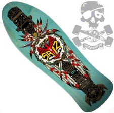 POWELL PERALTA Steve Saiz Totem Skateboard Deck.  '80s BONES BRIGADE - Blue