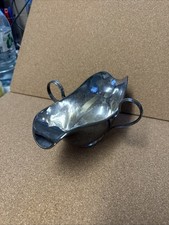 Vintage Silverplate Gravy Sauce Boat Double Spout  Handle Ornate Mappin Webb