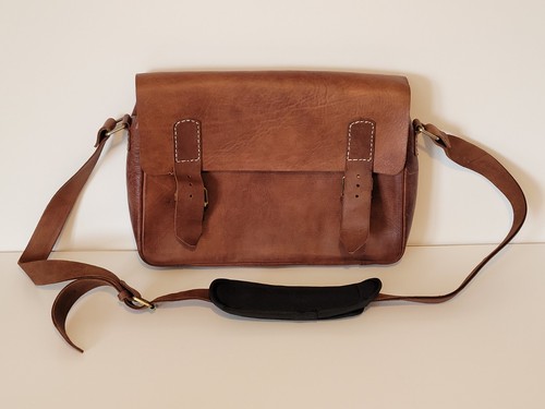 Brown leather satchel shoulder - brown,