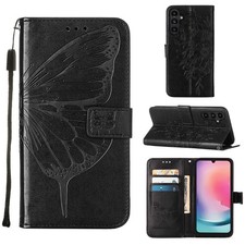 Embossing Butterfly Case For Various Phone Leather Card Wallet Flip Stand Cover