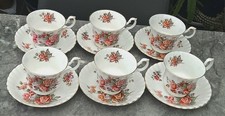 6 Royal Albert Bone China Cups with Saucers Centennial Rose - GT41