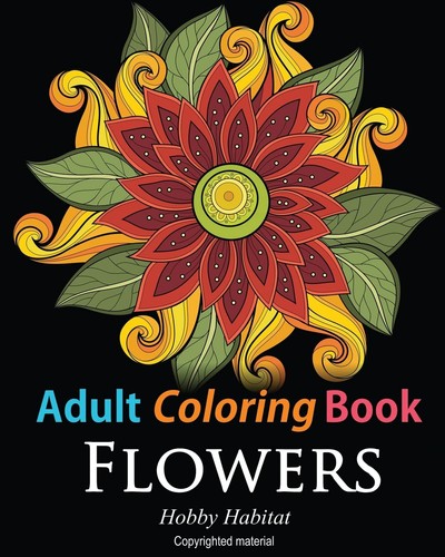 Adult colouring book flowers - book,