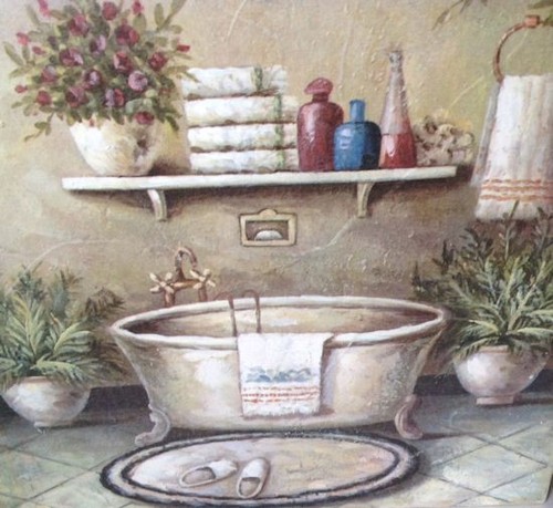 Rustic bathroom wall - bathroom, art