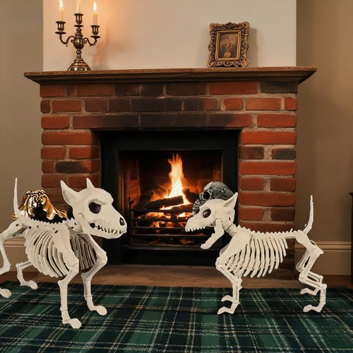 Wolf skeleton figurine resin - wolf,