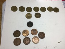 GB coins 9 brass 3d coins 1940-67. 8 Farthings 1925-52
