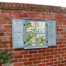 Distressed green shutter style - shutter,