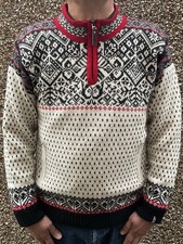 Icewear Nordic Sweater/jumper Mens L  Chunky Knit lined 1/4 Zip pockets Iceland 