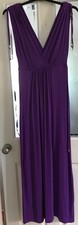 Debenhams Gorgeous Womens Maxi Dress Purple V-Neck Grecian Style Size 14