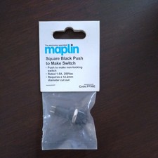 Push to Make N/O Momentary Switch Button Square Black