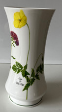 Portmeirion 8" pretty vintage china vase Angharad Menna Welsh Poppy