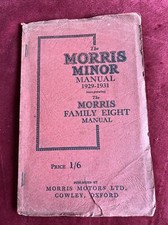 Morris Minor & Family Eight 8 original Manual (Handbook) 1929-1931