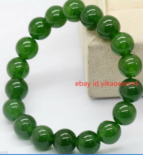 Natural 10mm dark green jade - 10mm,