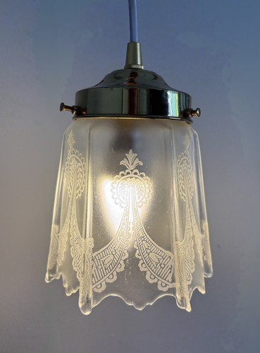 Antique glass gas light - light, shade