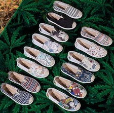 Womens Ladies Flossy Style Slip on Flat Canvas Shoes Casual Slider Pumps Loafers