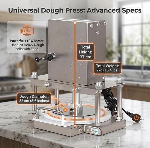 Electric pizza dough press - electric,