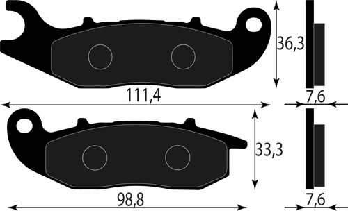 Front brake pad scorpa ride - front,