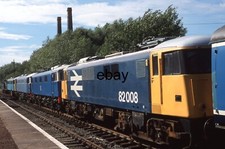 35mm Railway Slide- BR Electric Loco Class 82. 82008 with E3055 & E3003 @ Barrow