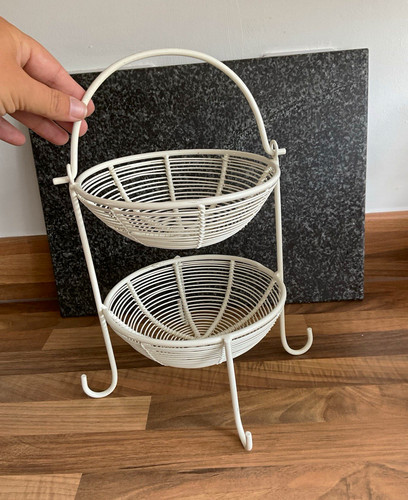 Vintage white metal - white, 2-tier