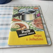 Presto Pressure Cooker Recipes And Instruction Booklet circa 1960s.