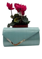 Women's Envelope Evening Clutch Bag Bridal Wedding Party Handbag Purse Gold Tone