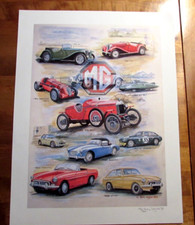 MG Cars print, Ltd Edition No 153 of 300. TC, TD,TF K3, MGA, MGB, MGC, Midget,