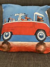 Cushion Cover Only  VW Campervan, Motor Home Camper Van Cushion Blue And Red