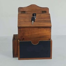 Wall Mount Mailbox Secured Postbox Versatile Locking Storage Container Wooden