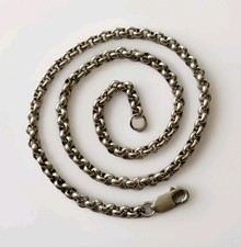 Solid 925 Sterling Silver 6mm Belcher Rolo Chain Necklace Hallmarked 18.5'' 35g