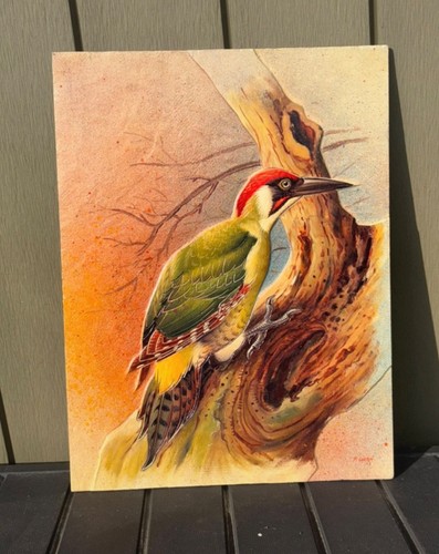 Vintage oil painting green