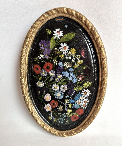 Vintage floral wall plaque - vintage,