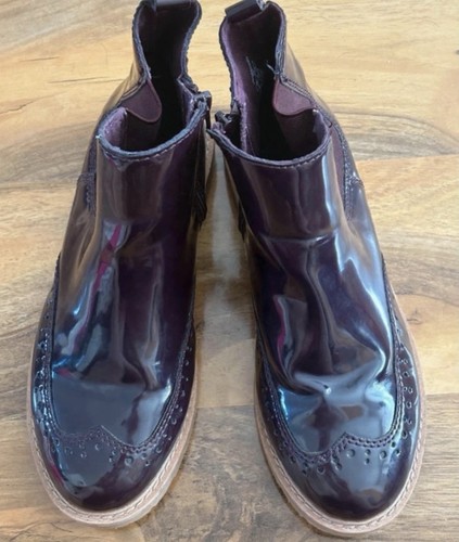 Zara patent brogue burgundy - zara,