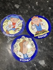 Tetley Tea Folk Metal & Cork Coasters - Sydney & Gaffer & Clarance