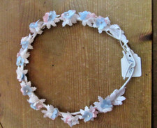 BRIDESMAID / FLOWER GIRL HEADDRESS HAIRBAND WHITE BLUE PINK DESIGNER SILK CHILDS