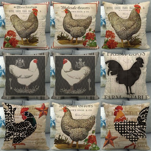 18x18 zodiac chicken - 18x18", linen