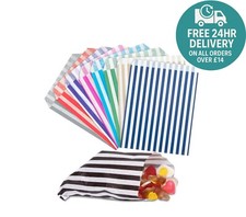 PAPER SWEET BAGS CANDY STRIPE PICK N MIX GIFT PARTY BAGS WEDDING CANDY CART GIFT