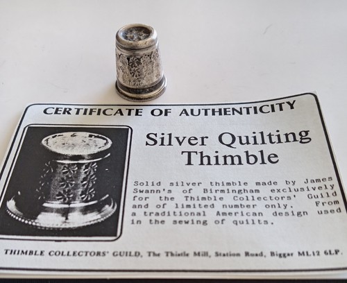 Silver quilting thimble with - silver,
